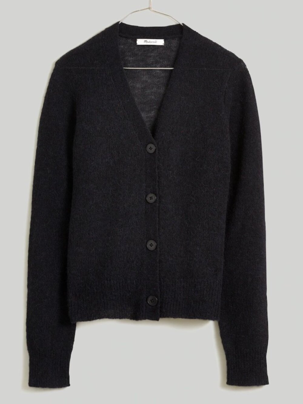 Madewell Women's Black Alpaca-Blend V-Neck Cardigan, Size M, Good Condition